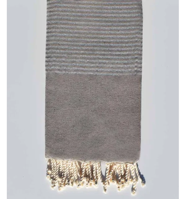 Fouta lurex taupe Fouta Tunisia - 1