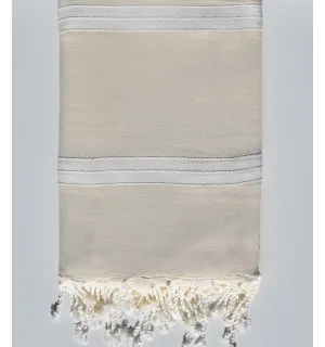 Jeté écru et blanc crème 1.90m*3m Fouta Tunisia - 1