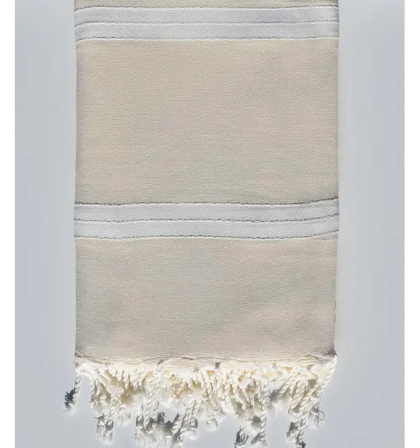 Jeté écru et blanc crème 1.90m*3m Fouta Tunisia - 1