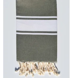 Fouta Plate vert kaki foncé  - 1