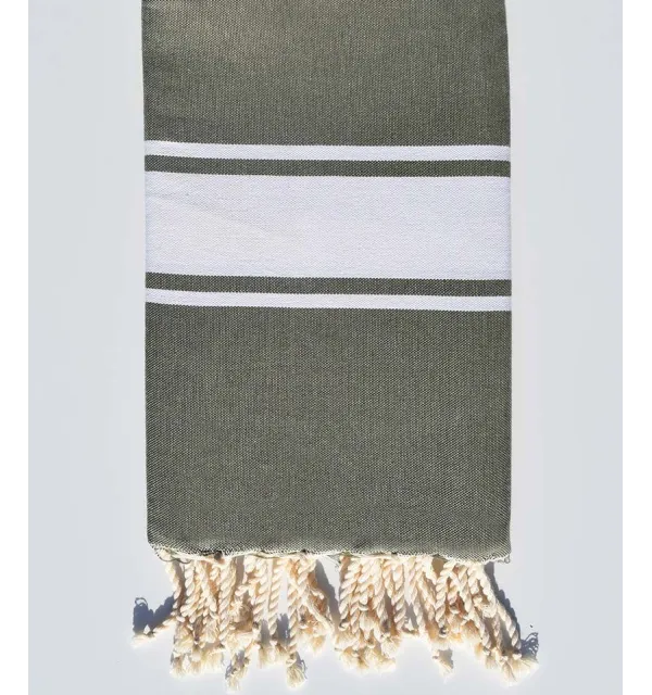 Fouta Plate vert kaki foncé - 1
