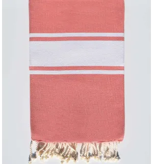 Fouta Plate rose balais claire Fouta Tunisia - 1