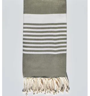 Fouta arthur vert olive pâle  - 1