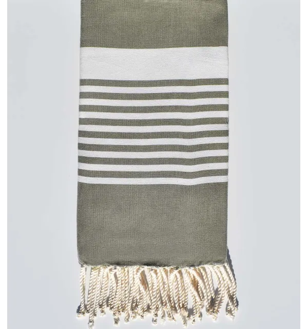 Fouta arthur vert olive pâle - 1