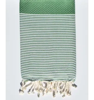 Fouta nid d'abeille vert moyen  - 1