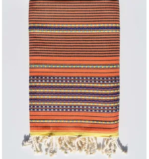 Fouta arabesque  couleur orange  - 1