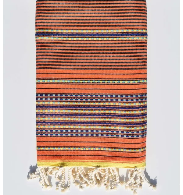 Fouta arabesque couleur orange - 1