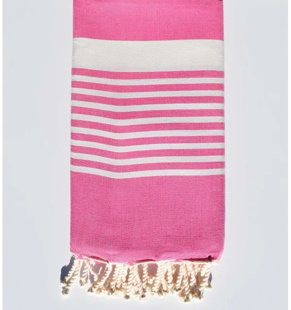Serviette de plage arthur rose bonbon Fouta Tunisia - 1