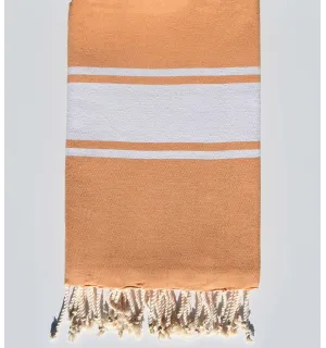 Serviette de plage orange saumon Fouta Tunisia - 1