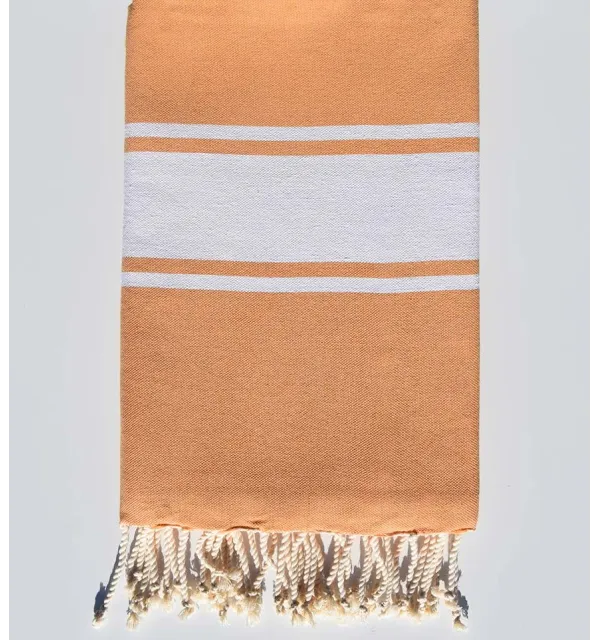 Serviette de plage orange saumon Fouta Tunisia - 1