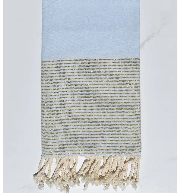 Fouta lurex bleu dragée Fouta Tunisia - 1