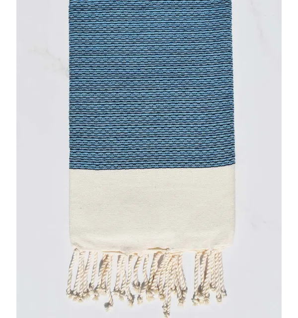 Fouta PIQUE-PIQUE BLEU nuit et bleu Fouta Tunisia - 1