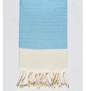 Fouta PIQUE-PIQUE bleu ciel Fouta Tunisia - 1