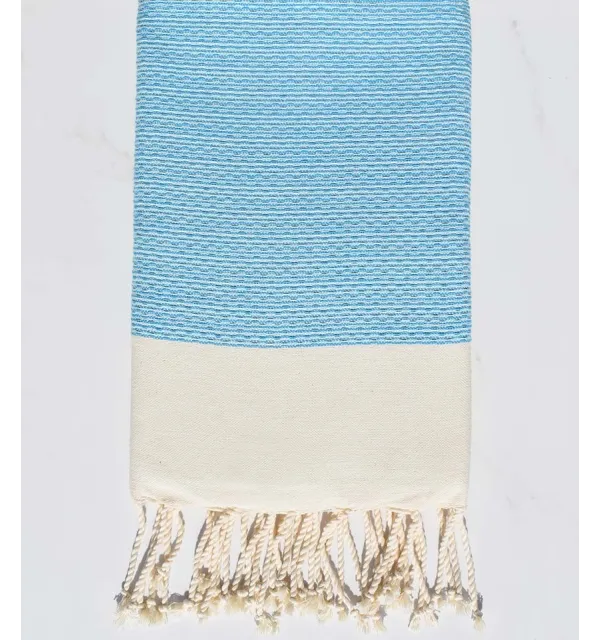 Fouta PIQUE-PIQUE bleu ciel Fouta Tunisia - 1
