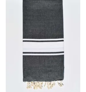 Jeté bleu denim 2m/2m Fouta Tunisia - 1
