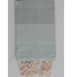 FOUTA Lurex plate vert céladon 