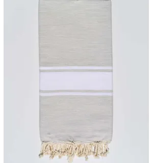 Jeté gris clair mélangé avec rayures  - 1