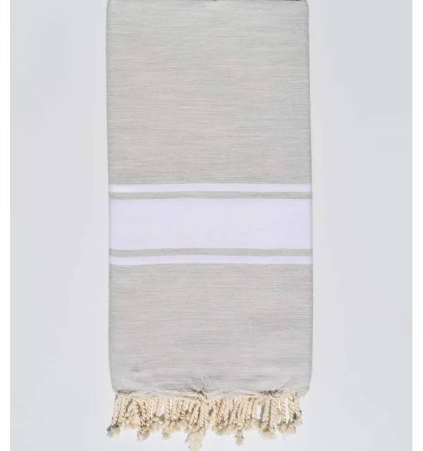 Jeté gris clair mélangé avec rayures - 1
