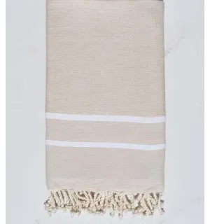 Fouta chevron grège  - 1