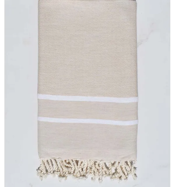 Fouta chevron grège - 1