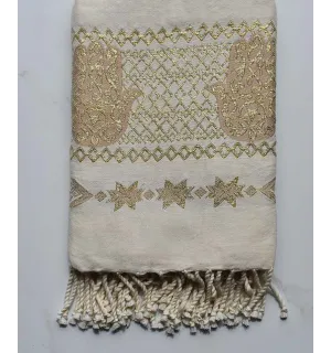Fouta khomsa ocre rouge Fouta Tunisia - 1