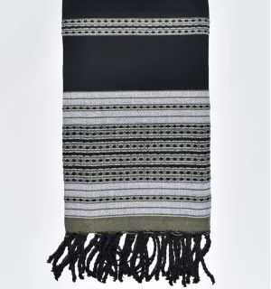 Fouta arabesque noir  - 1