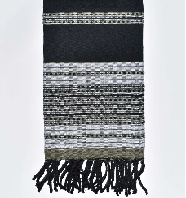 Fouta arabesque noir - 1