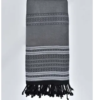 Grande Fouta Arabesque gris Fouta Tunisia - 1