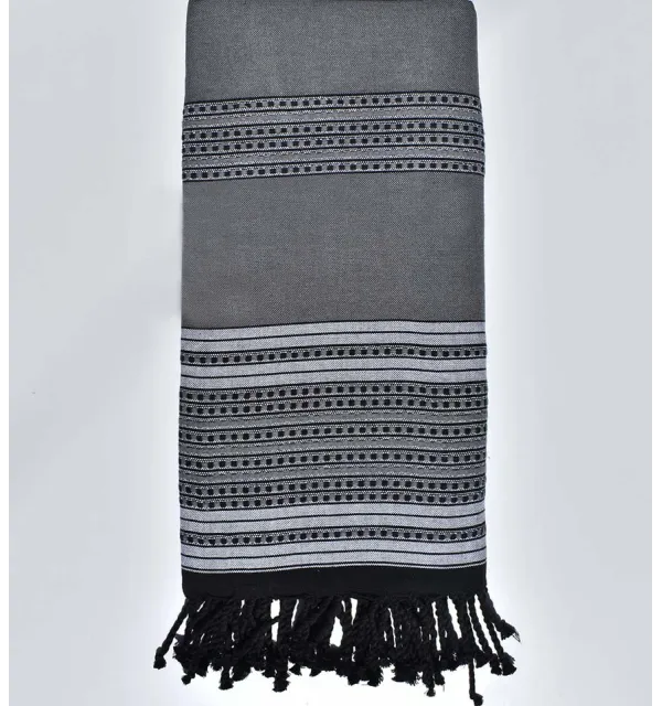 Grande Fouta Arabesque gris Fouta Tunisia - 1