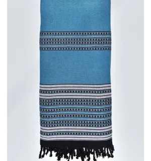 Jeté Arabesque bleu de France Fouta Tunisia - 1