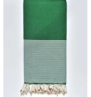 Jeté couple en nid d'abeille vert  - 1