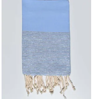 FOUTA Lurex plate bleu ciel  - 1