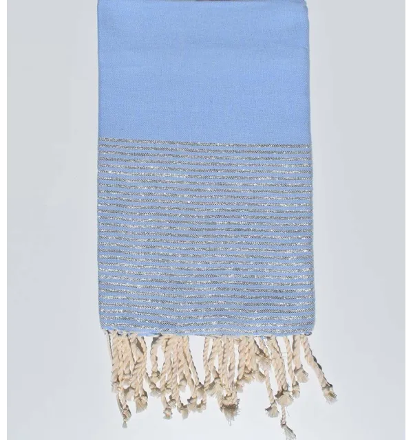 FOUTA Lurex plate bleu ciel - 1