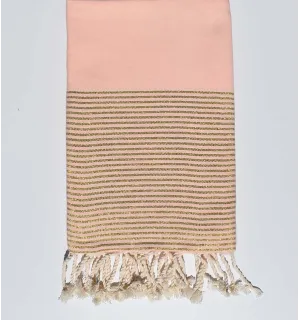 Fouta Lurex plate rose pêche Fouta Tunisia - 1