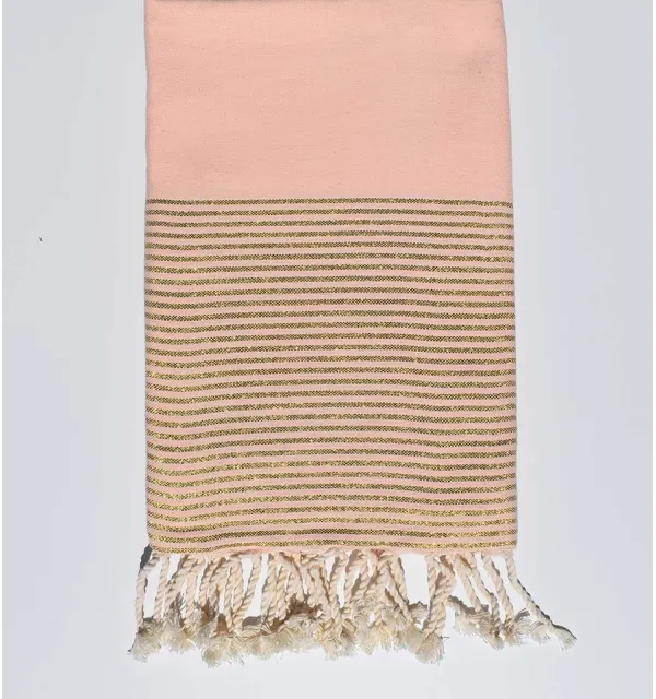 Fouta Lurex plate rose pêche Fouta Tunisia - 1