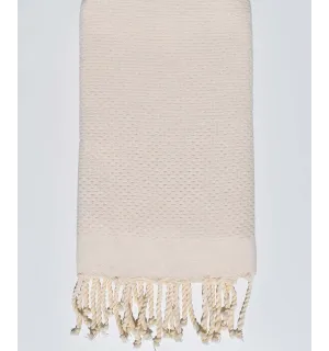 FOUTA nid d'abeille unie écru  - 1