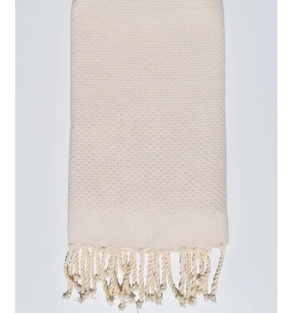 FOUTA nid d'abeille unie écru - 1