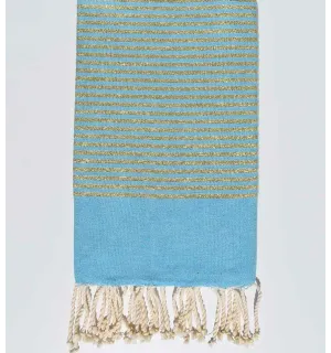 FOUTA Lurex plate bleu céleste  - 1