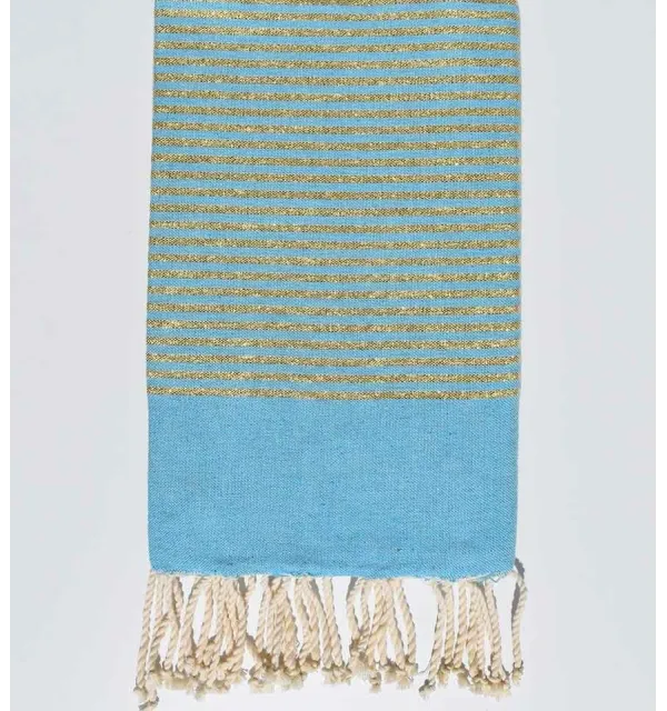 FOUTA Lurex plate bleu céleste - 1
