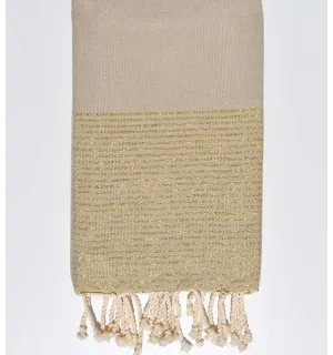 FOUTA Lurex plate kaki clair Fouta Tunisia - 1
