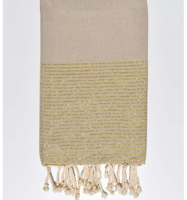 FOUTA Lurex plate kaki clair Fouta Tunisia - 1