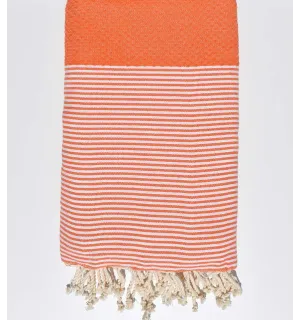 Jeté couple orangé Fouta Tunisia - 1