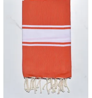Serviette de plage plate rouge corail  - 1