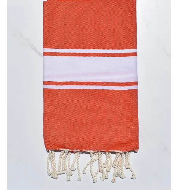 Serviette de plage plate rouge corail - 1