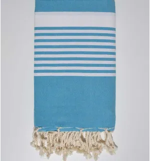Jeté couple bleu céleste Fouta Tunisia - 1