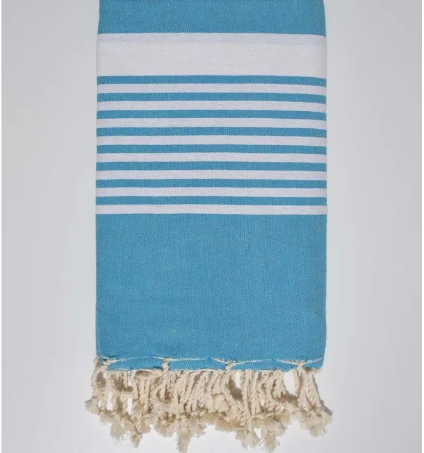 Jeté couple bleu céleste Fouta Tunisia - 1