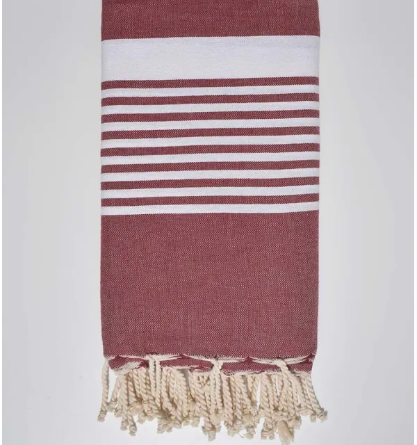 Jeté couple rouge foncé Fouta Tunisia - 1