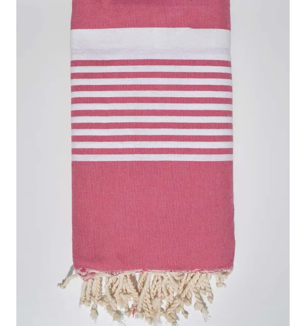 Jeté couple rose bonbon Fouta Tunisia - 1