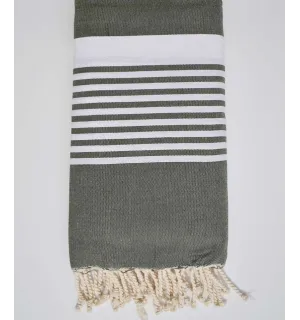 Jeté couple vert militaire Fouta Tunisia - 1