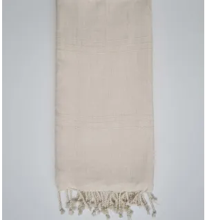 Jeté Blanc crème 200*300 Fouta Tunisia - 1